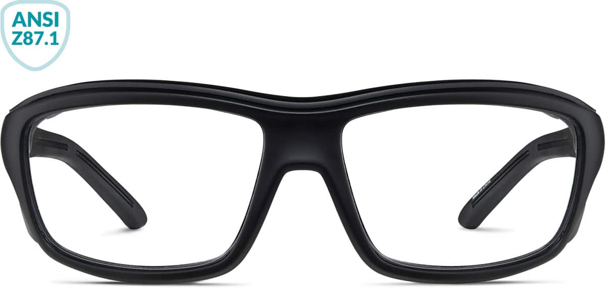 Front view of Z87.1 Safety Glasses 749721 in Black