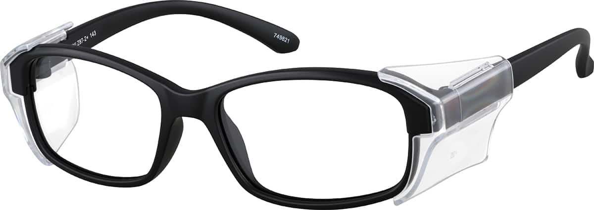 Angle view of Z87.1 Safety Glasses 749821 in Black