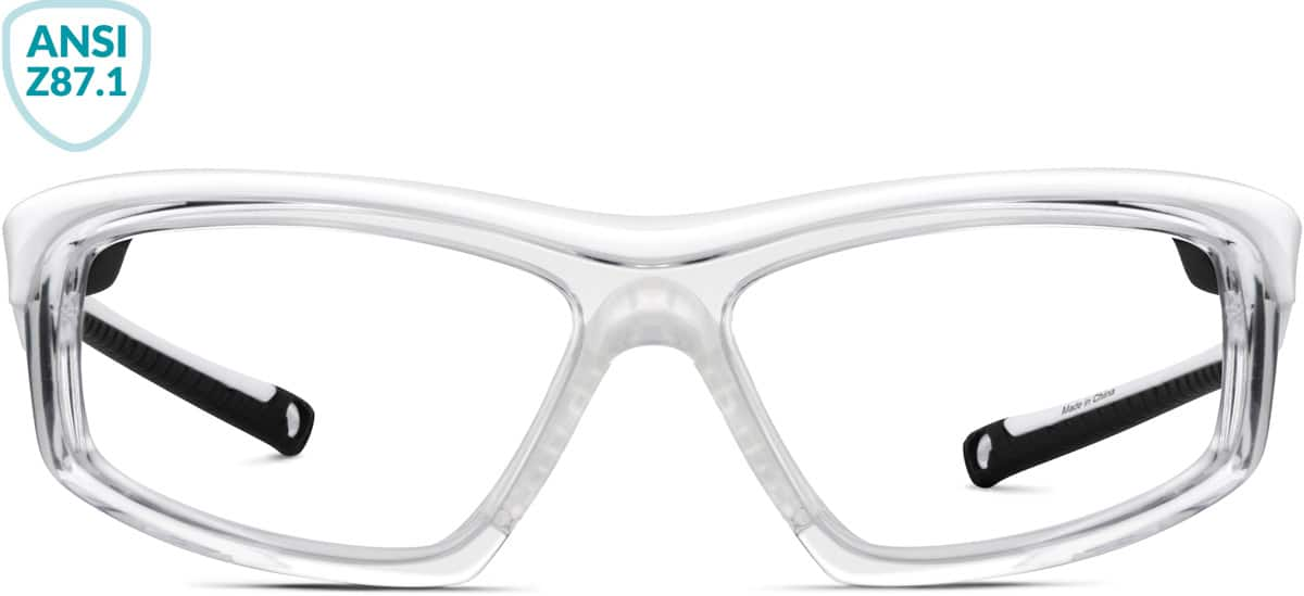 Front view of Z87.1 Safety Glasses 749930 in White