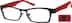 Rectangle Glasses 751118 in Red