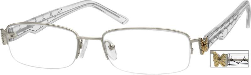 Silver Rectangle Glasses #753511 | Zenni Optical