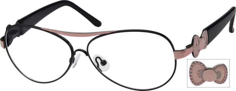 Angle view of Kids’ Aviator Glasses 753621 in Black