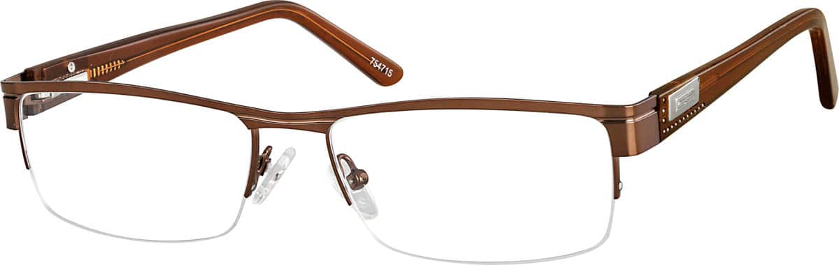 Angle view of Rectangle Glasses 754715 in Brown