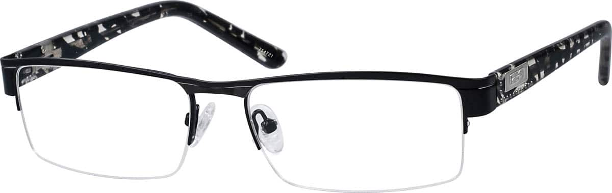 Angle view of Rectangle Glasses 754721 in Black