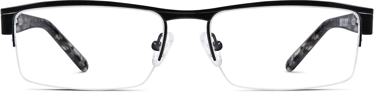 Front view of Rectangle Glasses 754721 in Black