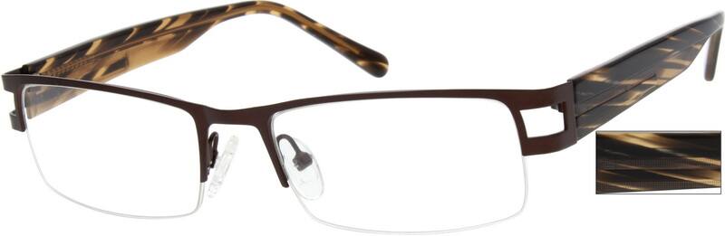 Angle view of Rectangle Glasses 755615 in Brown