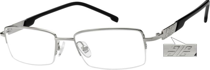 Silver Rectangle Glasses #756711 | Zenni Optical
