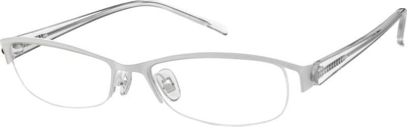 Angle view of Rectangle Glasses 757130 in White