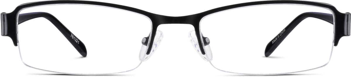 Front view of Rectangle Glasses 761321 in Black