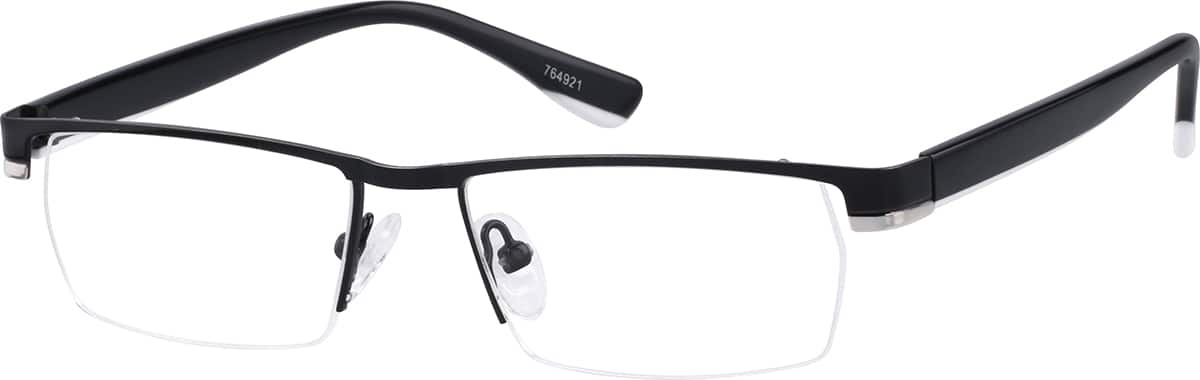 Angle view of Rectangle Glasses 764921 in Black