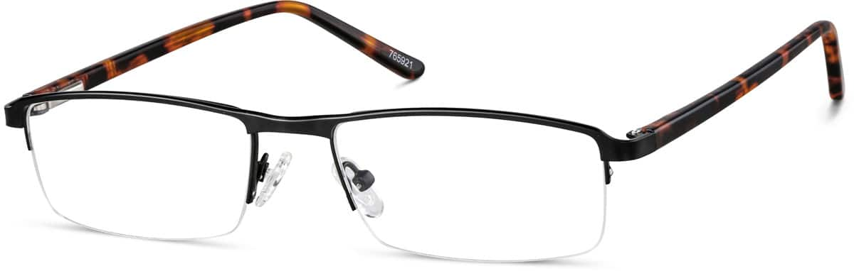 Angle view of Rectangle Glasses 765921 in Black