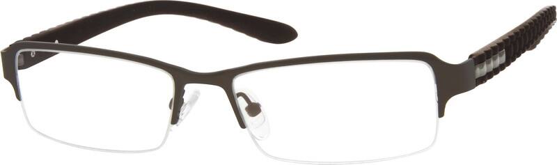Angle view of Titanium Rectangle Glasses 767215 in Brown