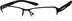 Titanium Rectangle Glasses 767221 in Black