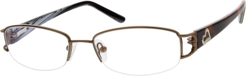 Angle view of Oval Glasses 769215 in Brown