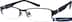 Rectangle Glasses 770016 in Blue