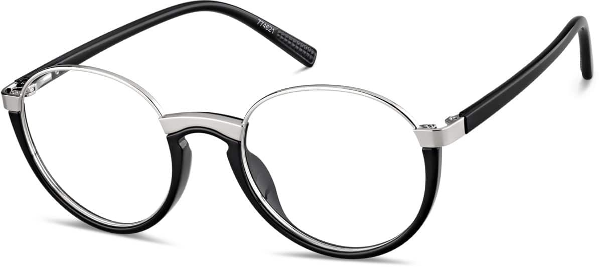 Angle view of Round Glasses 774621 in Black