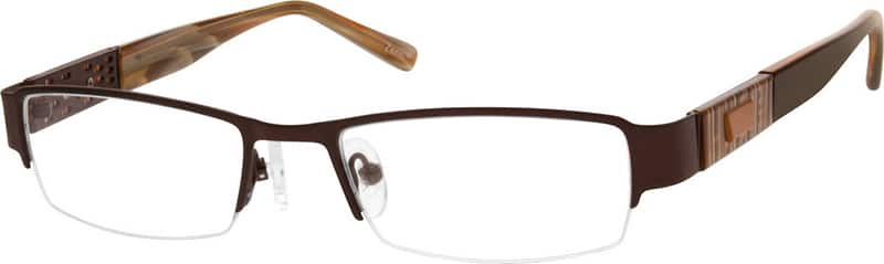 Angle view of Rectangle Glasses 776115 in Brown