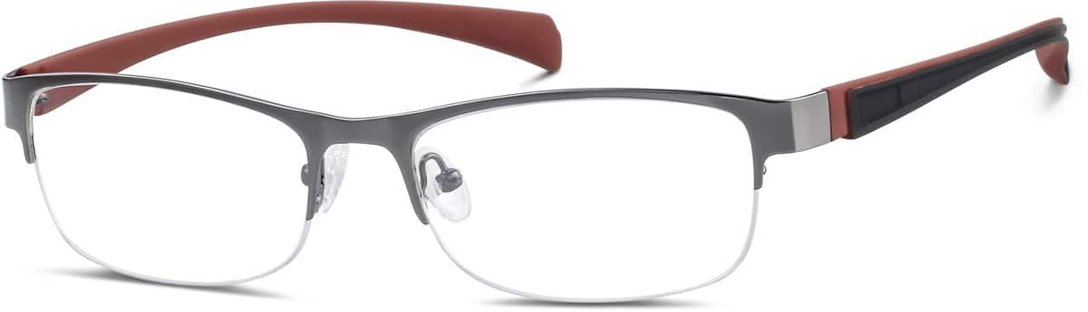 Angle view of Oval Glasses 778812 in Gray