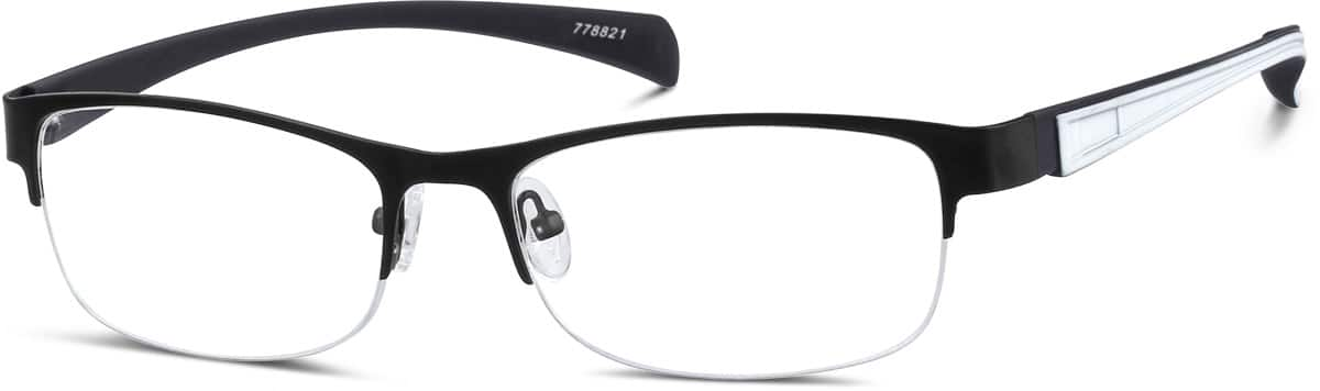 Angle view of Oval Glasses 778821 in Black