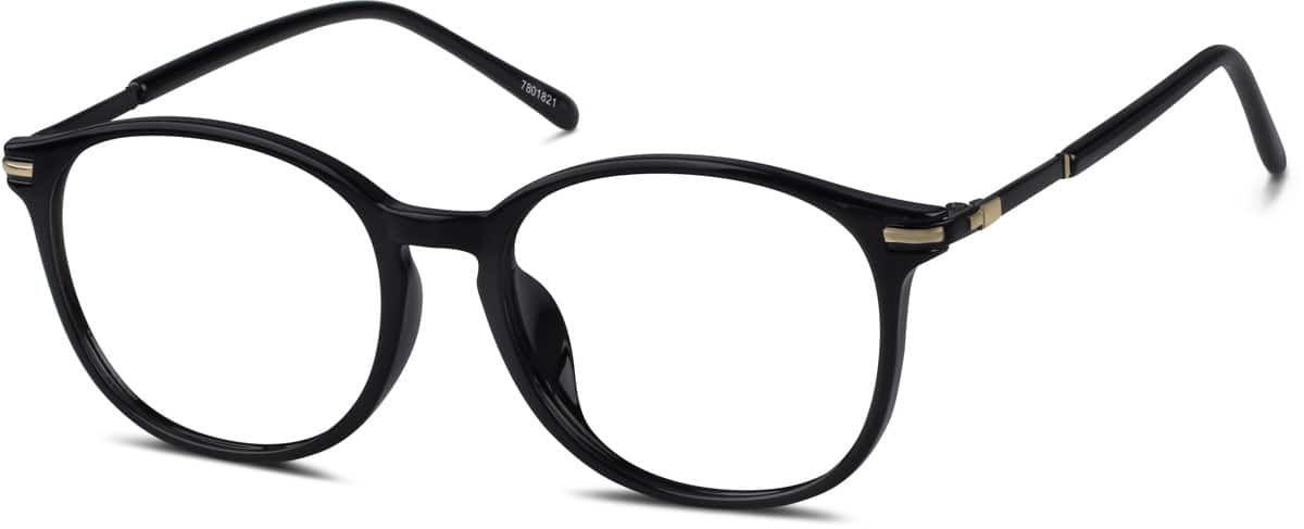 Angle view of Round Glasses 7801821 in Black