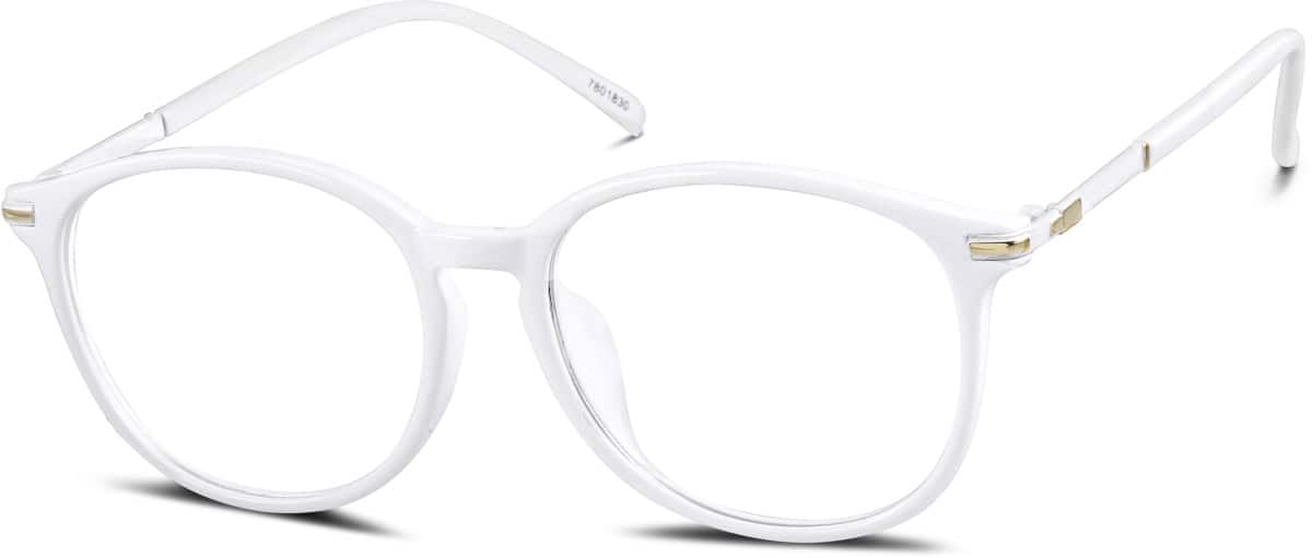 Angle view of Round Glasses 7801830 in White