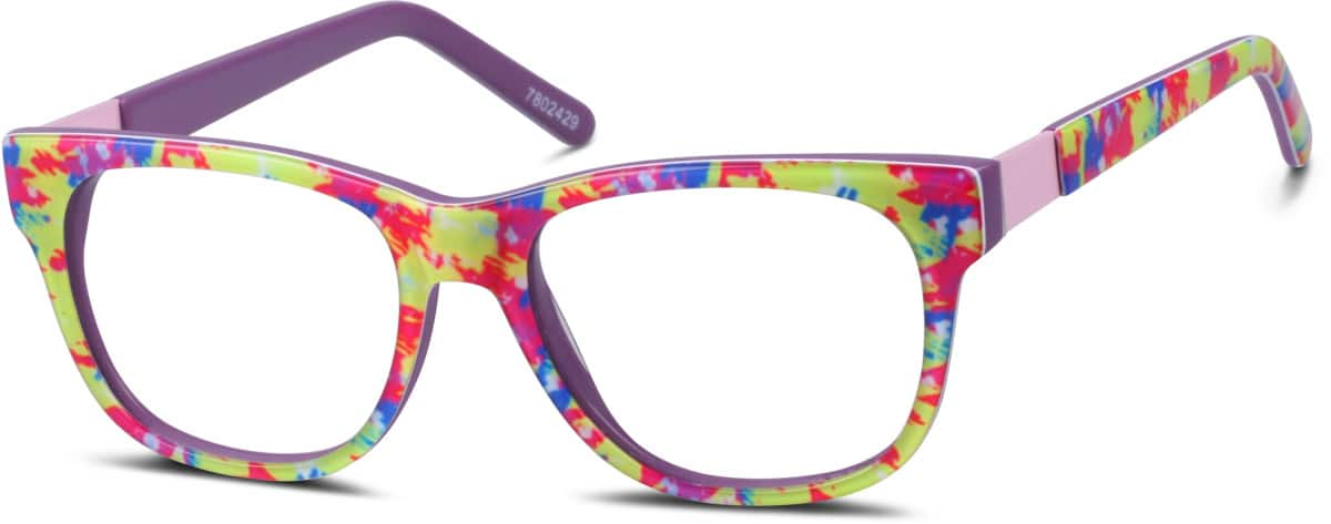 Angle view of Kids’ Square Glasses 7802429 in Fingerpaint