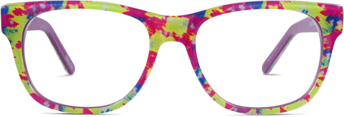 Front view of Kids’ Square Glasses 7802429 in Fingerpaint