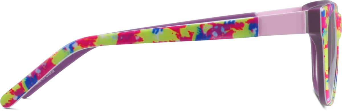 Side view of Kids’ Square Glasses 7802429 in Fingerpaint