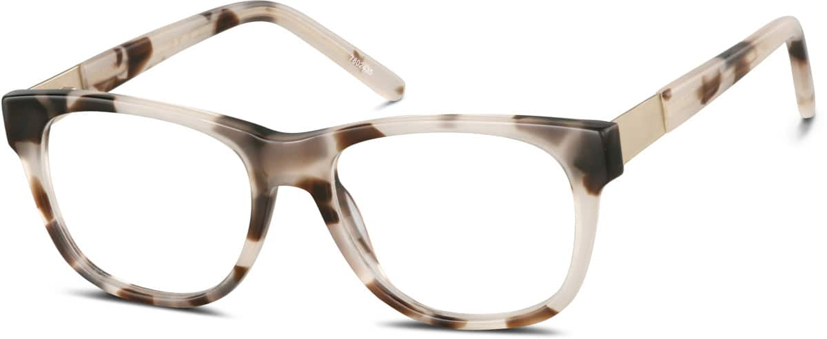 Angle view of Kids’ Square Glasses 7802435 in Ivory Tortoiseshell