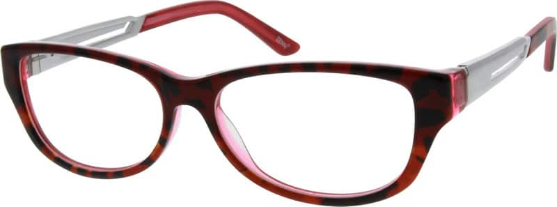 Angle view of Oval Glasses 780428 in Red