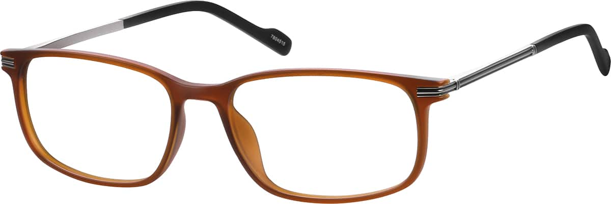 Angle view of Rectangle Glasses 7804515 in Brown