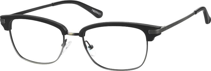 Angle view of Browline Glasses 7805521 in Black