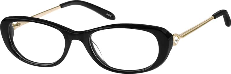 Angle view of Oval Glasses 7805821 in Black