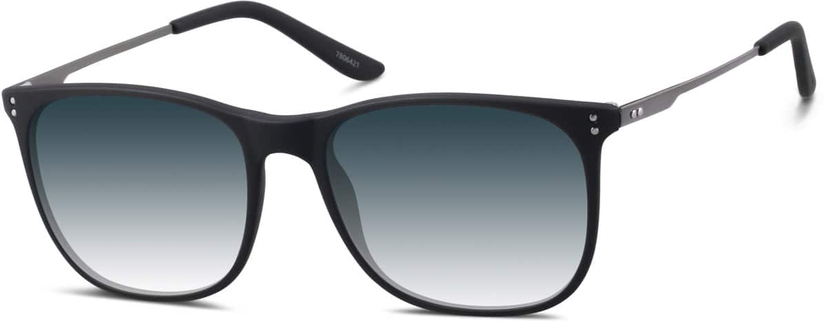 Angle view of Premium Square Sunglasses 7806421 in Black