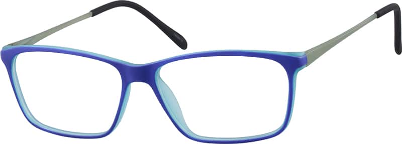 Angle view of Rectangle Glasses 7806616 in Blue