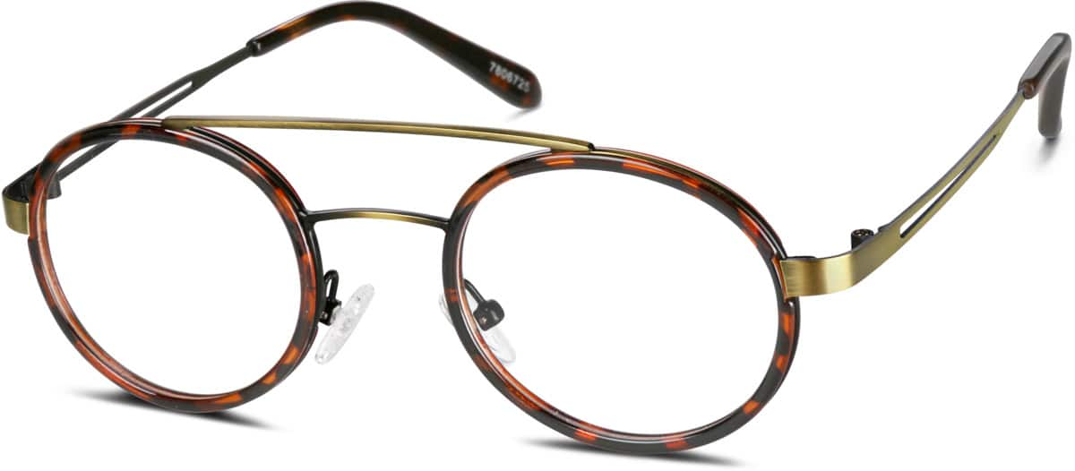 Angle view of Round Glasses 7806725 in Tortoiseshell