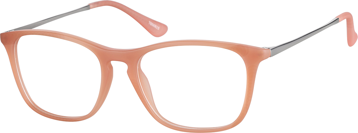 Zenni Kids Square Prescription Glasses Orange Tortoiseshell Full Rim Frame
