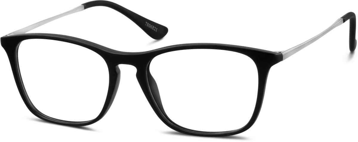 Angle view of Kids’ Square Glasses 7806821 in Black