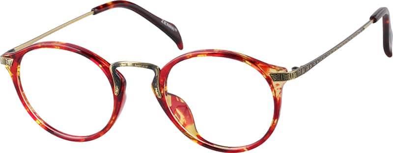 Angle view of Round Glasses 7807118 in Red