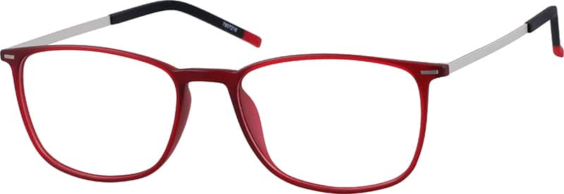 Angle view of Rectangle Glasses 7807218 in Cherry Red