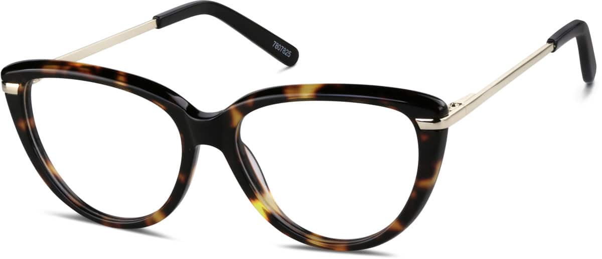 Angle view of Cat-Eye Glasses 7807825 in Tortoiseshell