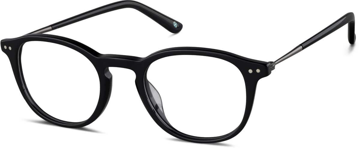 Angle view of Round Glasses 7809221 in Black