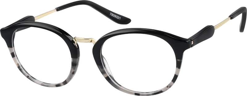 Angle view of Round Glasses 7809321 in Grey Tortoiseshell