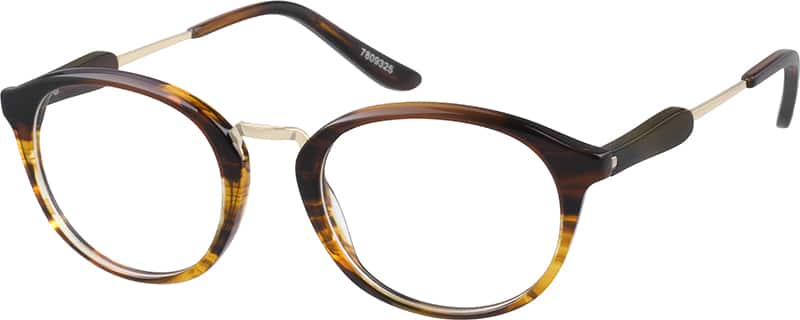Basic Frame Round Dark Caramel Round Glasses #7809325 | Zenni Optical