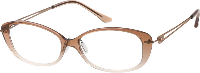 Angle view of Oval Glasses 7809815 in Brown Ombre