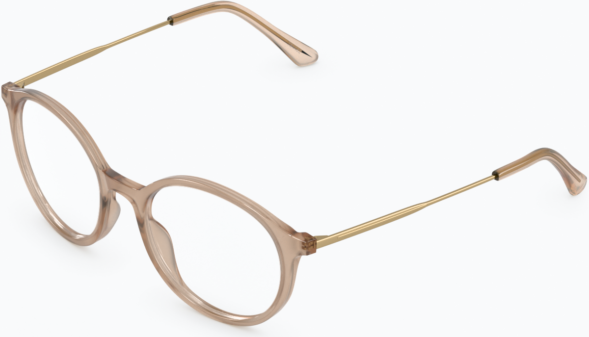 Angle view of Round Glasses 7810015 in Brown thumbnail