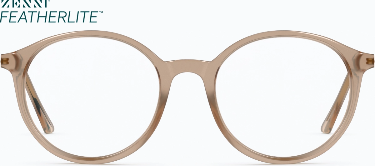Front view of Round Glasses 7810015 in Brown thumbnail