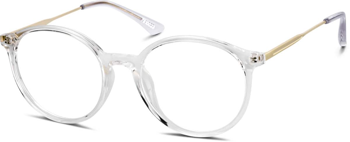 Angle view of Round Glasses 7810023 in Clear