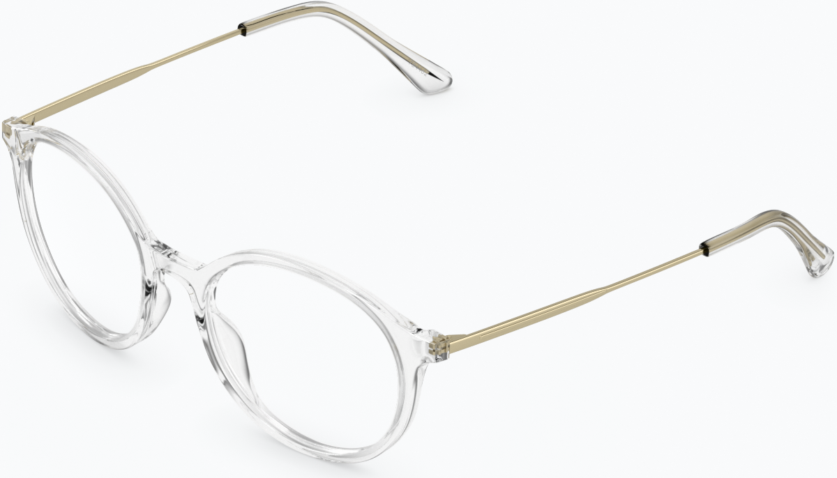 Angle view of Round Glasses 7810023 in Clear thumbnail