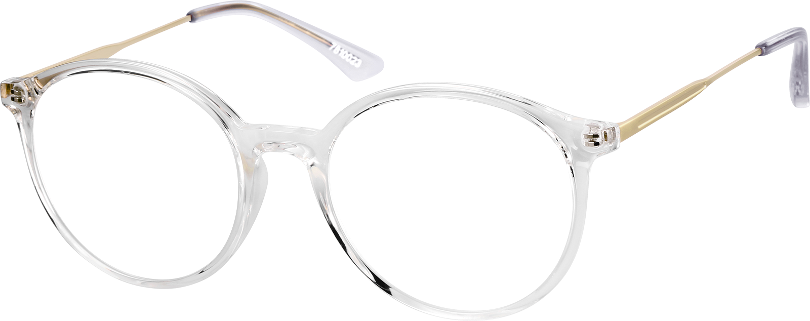 Angle view of Round Glasses 7810023 in Clear